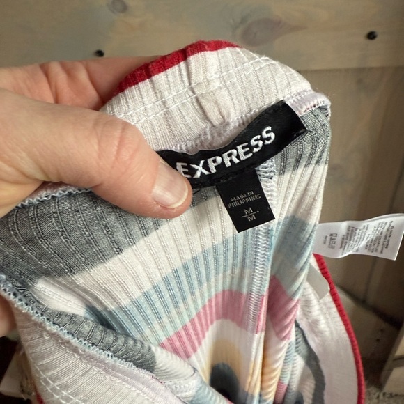 Express Multicolor Striped Midi Skirt - Picture 2 of 5